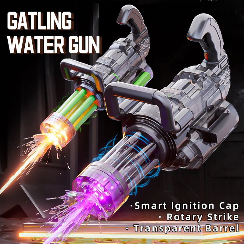 Children Simulated Firing Electric Water Gun Toy Gatling Automatic Continuous Shooting Water Pistol Summer Outdoor Toys for Kids view 2
