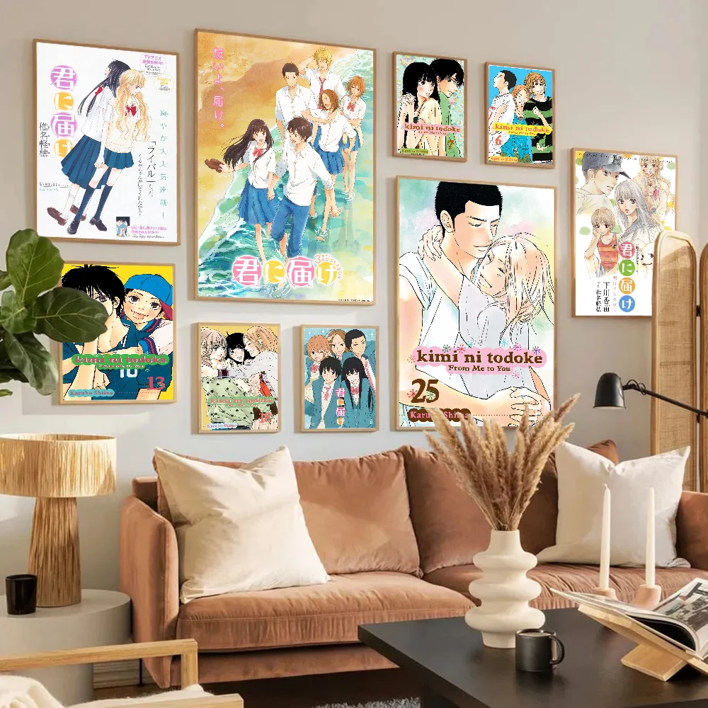 Kimi Ni Todoke Anime Poster Anime Posters Sticky Waterproof Paper Sticker Coffee House Bar Kawaii Room Decor