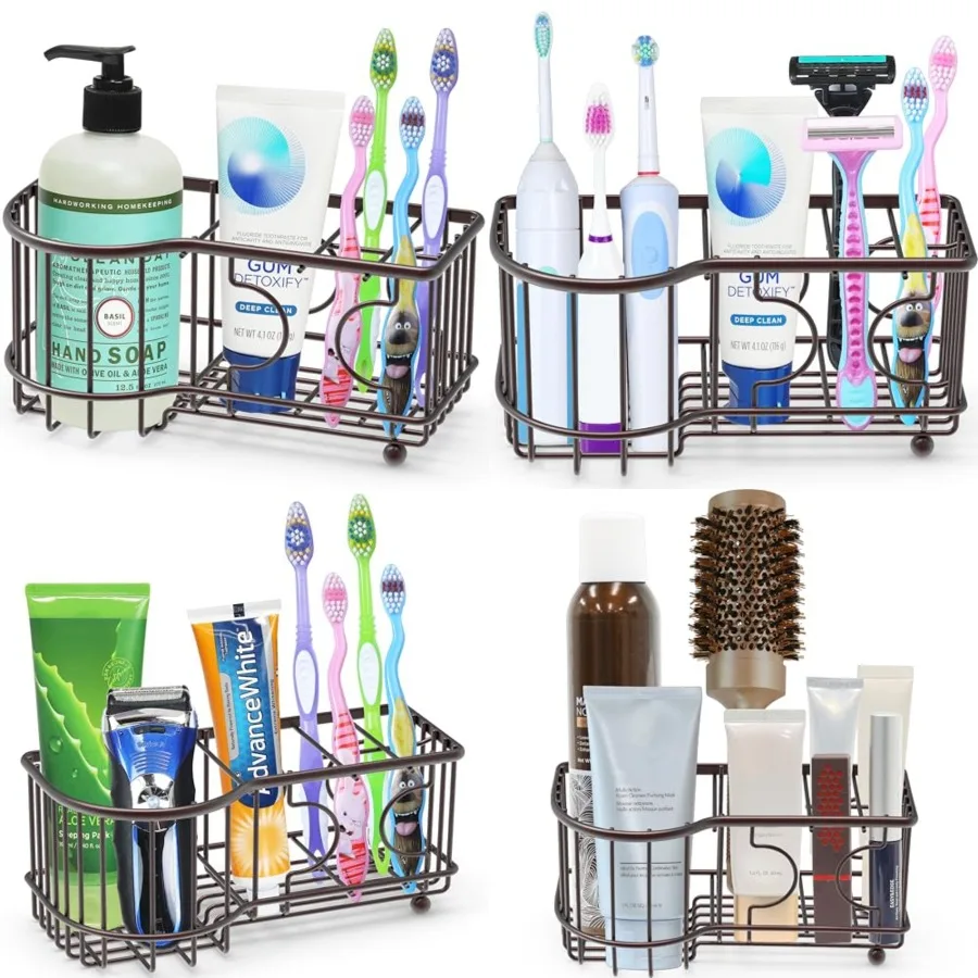

Multi-Functional 6 Slots Toothbrush Holder