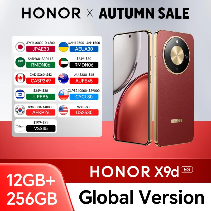 Global Version HONOR X9d 5G Smartphone 12GB+256/512GB 6.79'' 120Hz AMOLED Screen 108MP AI Main Camera 8300 mAh 66W Supercharging