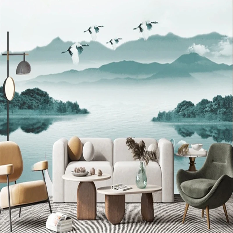 Custom Wallpaper 3D Chinese Style Ink Landscape Photo Wall Mural Living Room Hotel Study Home Decor Background Painting Backdrop