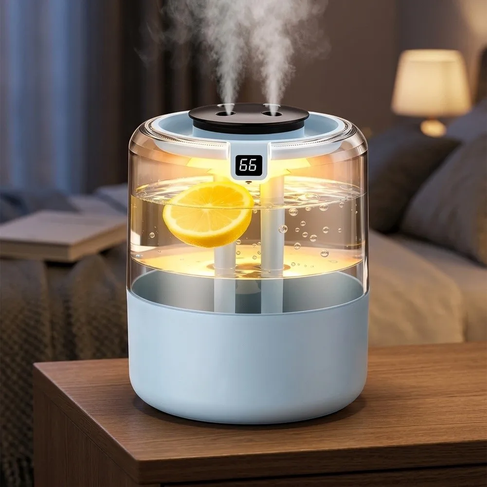 Cool for mist Humidifier 4L for top Fill Design with Night Light 3 for mist Modes Quiet Operation for Large Room Use 17x17x22cm