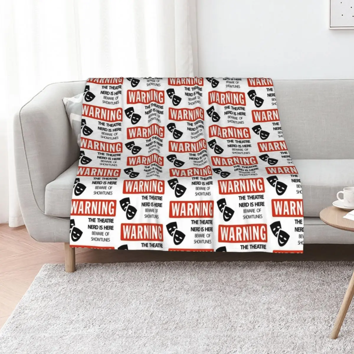 WARNING Theatre Nerd Throw Blanket For Baby Hairys Luxury Thicken Warm blankets and throws warm for winter Blankets