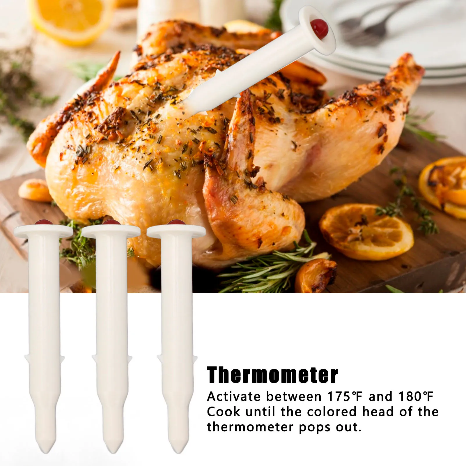 20Pcs Poultry Roasted Chicken Thermometer Disposable Popping Up Temperature Meter For Cooking