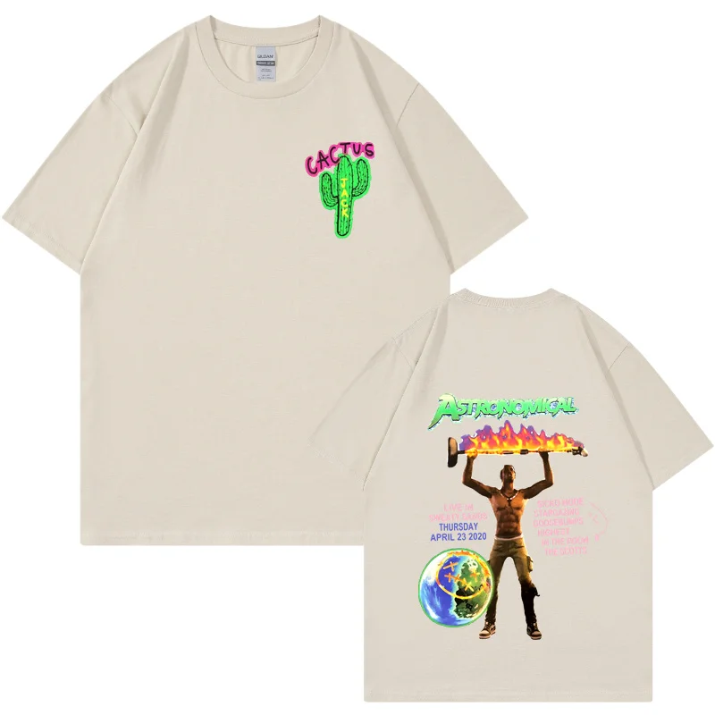 AstroWorld Tour Oversized T shirt men women1:1letter print T Shirts hip hop streetwear kanye west ASTROWORLD Tshirt