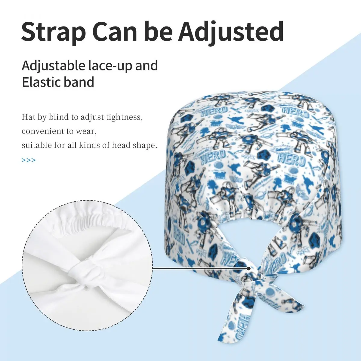 مخصص قصة لعبة الكرتون أنيمي الشكل قبعة العمل القبعات الجراحية الرجال الطنانة الخفيفة غرفة العمليات قبعة قبعة التمريض مختبر يعمل قبعة #3