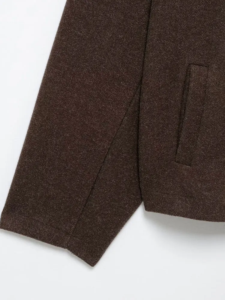 Nlzgmsj feminino vintage casual chique jaqueta bomber sólida zíper bolsos frontais casacos de manga longa moda 2025 casacos de outono