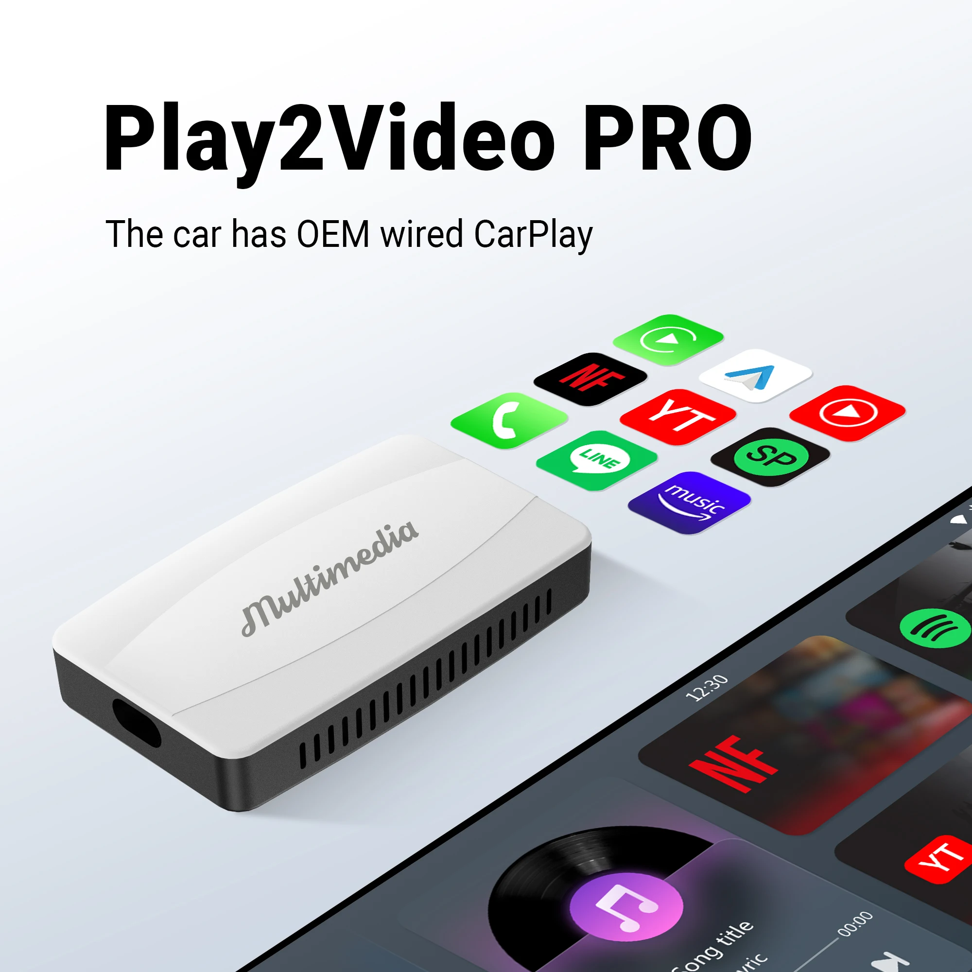 Multimedialna skrzynka bezprzewodowa CarPlay Android Adapter automatyczny Youtuber Net flix IPTV akcesoria samochodowe Bluetooth dla Benz VW Ford