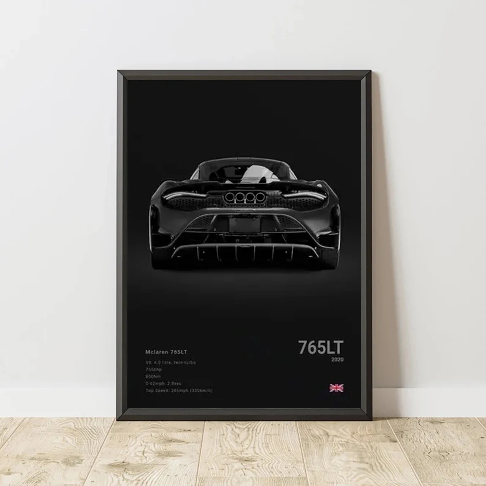 Famous Cars STO 765LT DLS Canvas Wall Art Print Poster C63 G87 M2 8R Decoration Mural Modern Home Decor Birthday Gift Unframed