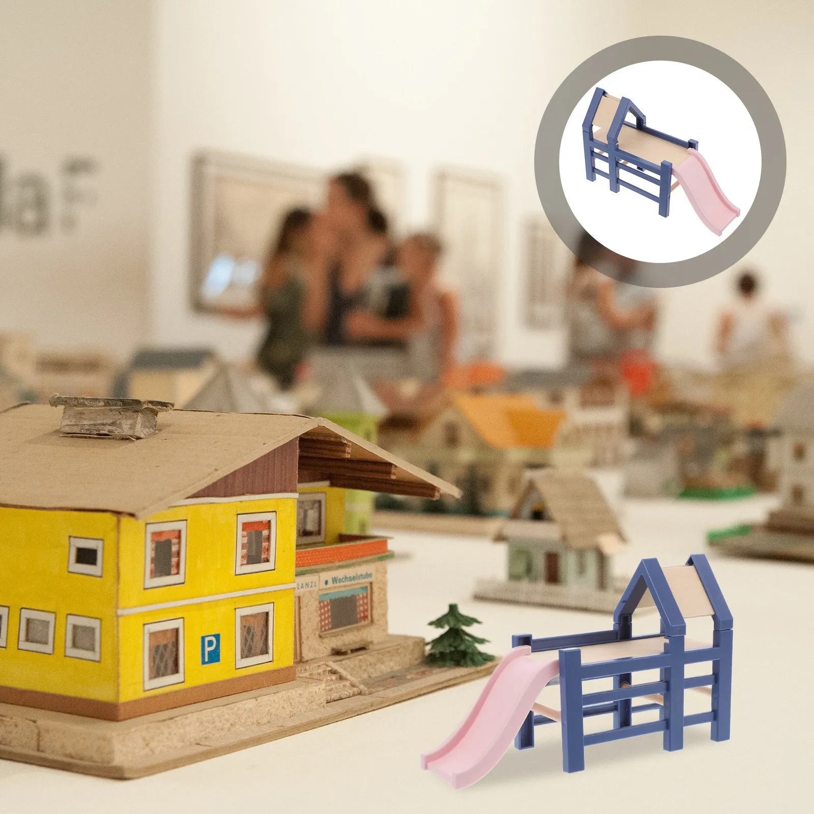 

Деревянная горка для игрового набора кукольного домика, аксессуар для сцены, для ролевых игр, для игровой комнаты, декоративный элемент для оформления интерьера