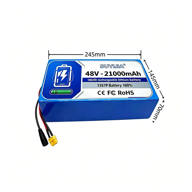 48V21000mAh High Capacity 13S7P18650Rechargeable Lithium Battery Pack Powerful E-Bike Battery for 250W-2000W Motor Fast Delivery - view 3