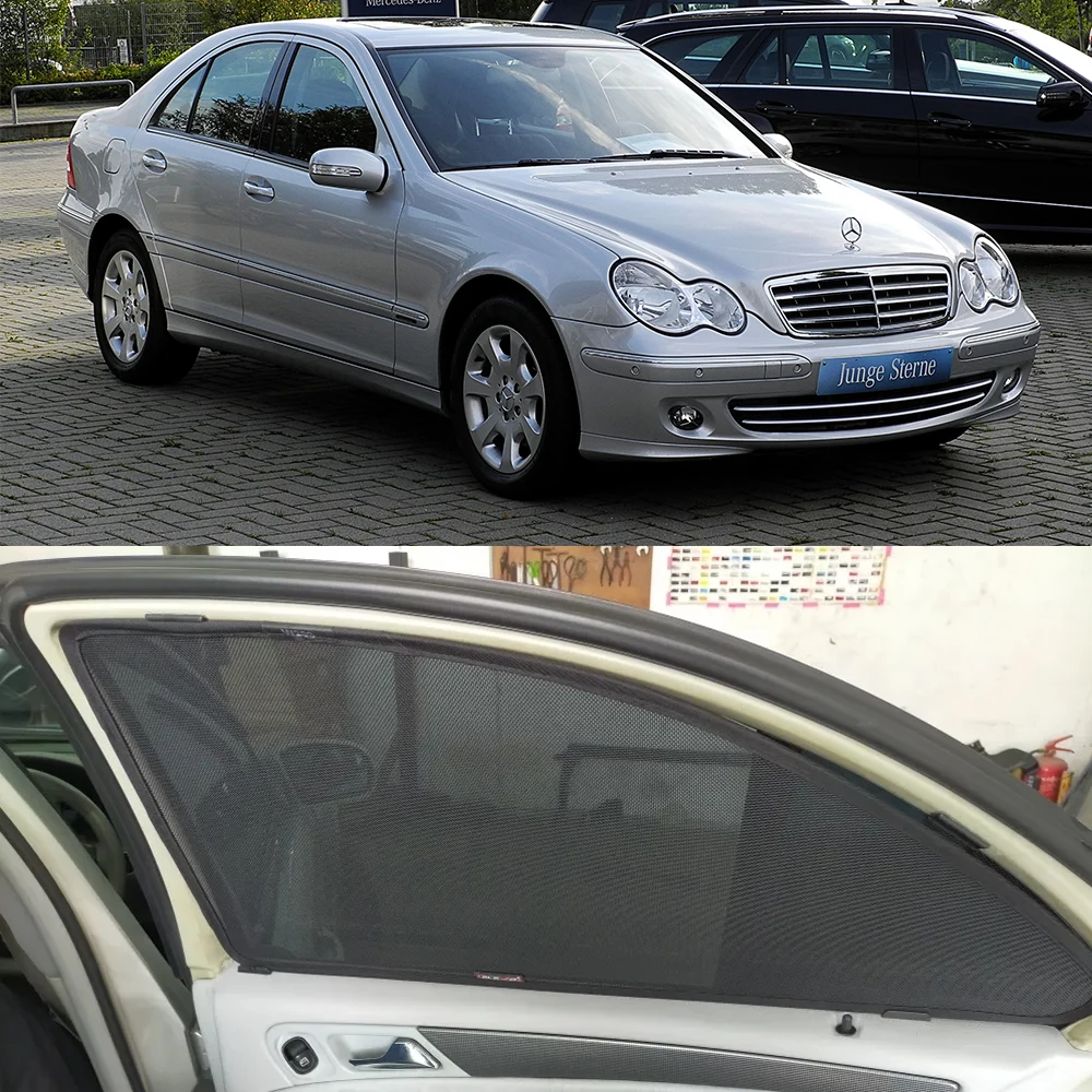 

For Mercedes Benz C Class W203 2000-2007 Side Window Sun Shade Visor Car Sunshade Front Rear Windshield Frame Curtains Shield