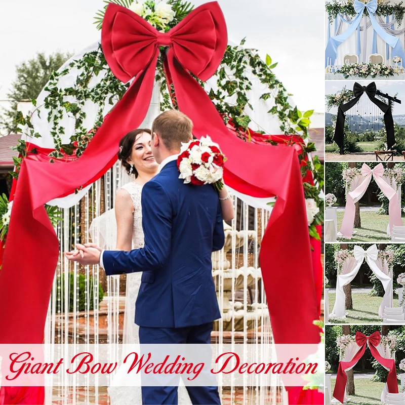 

Large Satin Ribbon Bow for Christmas Tree Wedding Party Wall Decor Giant Pink Bow Themed Decorations Festive Holiday Decoration