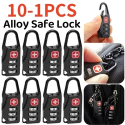 1-10PCS Mini Alloy Safe Lock Padlock Outdoor Travel Luggage Backpack Handbag Zipper Lock Anti Theft Combination Code Number Lock