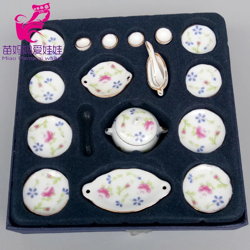 Mini Ceramic Tableware for Doll House Decoratioin Accessories for 1/6 1/8 Bjd Doll Diy Mini Scene Decoration