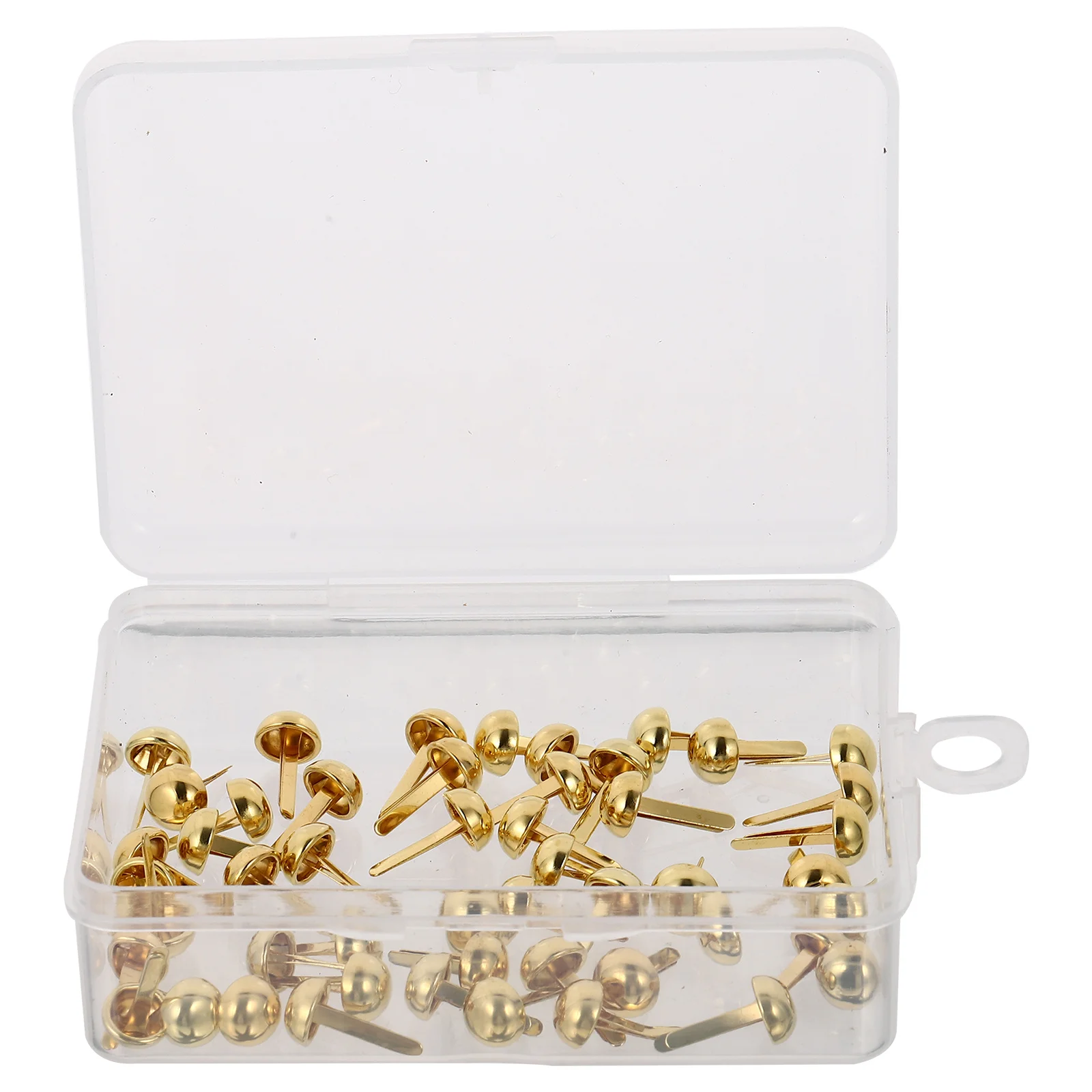 

50pcs Metal Round Head Pins Mini Claw Brads For Diy Crafts Scrapbook Greeting Cards Photo Albums Yearbook Flower Accessories