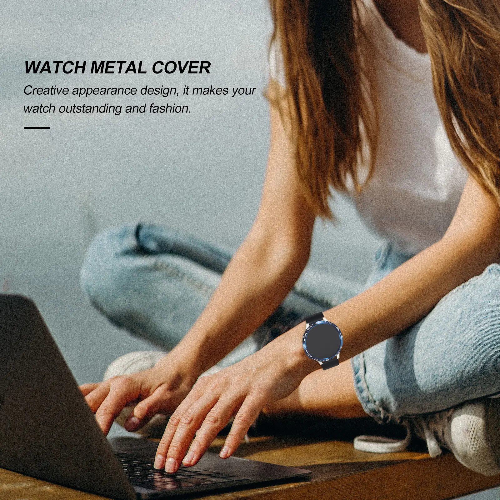 

1Pcs Premium Metal Watch Bezel Ring Stainless Steel Protective Case Compatible with Garmin 6X Smart Watch Metal Bezel