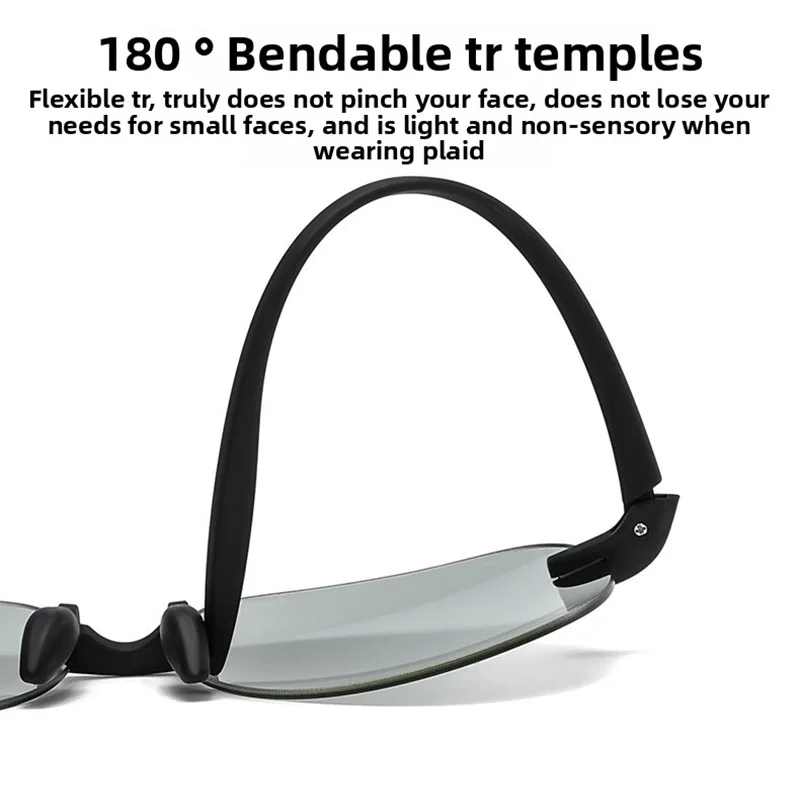 نظارات شمسية TR90 خفيفة للغاية بدون إطار للحماية من الأشعة فوق البنفسجية بتصميم على شكل علجوم نظارات صيد للسائق المستقطبة مطلية بالكروم