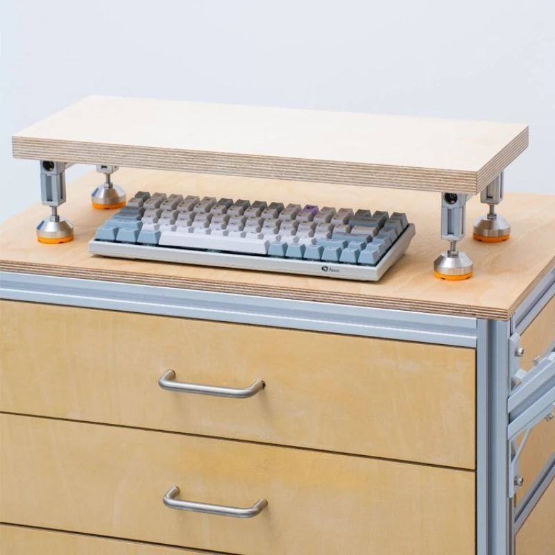 

Computer Display Screen Base Raised Desktop Keyboard Storage Rack Aluminum Profile Birch Monitor Raised Rack Desktop