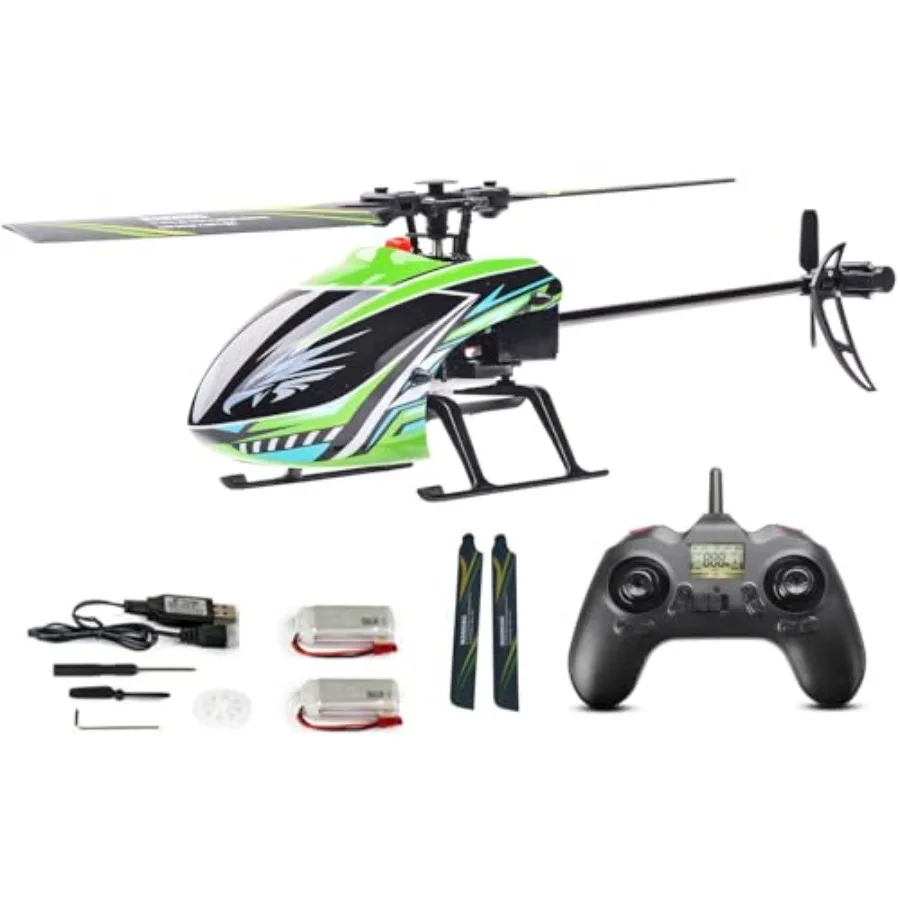 F03 RC Helicopter for beginner RTF use, ABS plastic body, green color, 4-channel 2.4GHz remote control with 6-axis gyro, altitu