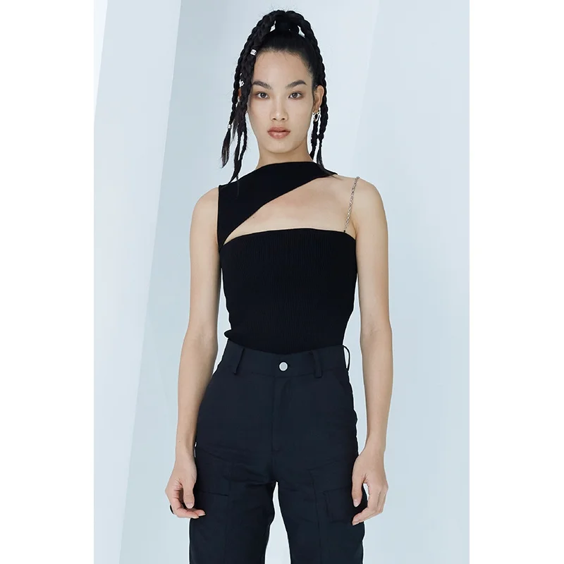 

Bla Irregular Chain Knitted Vest Strap Women's Inner Wear Spring Season Handpied Store 0 Roun New Arrival Commute Sle ...