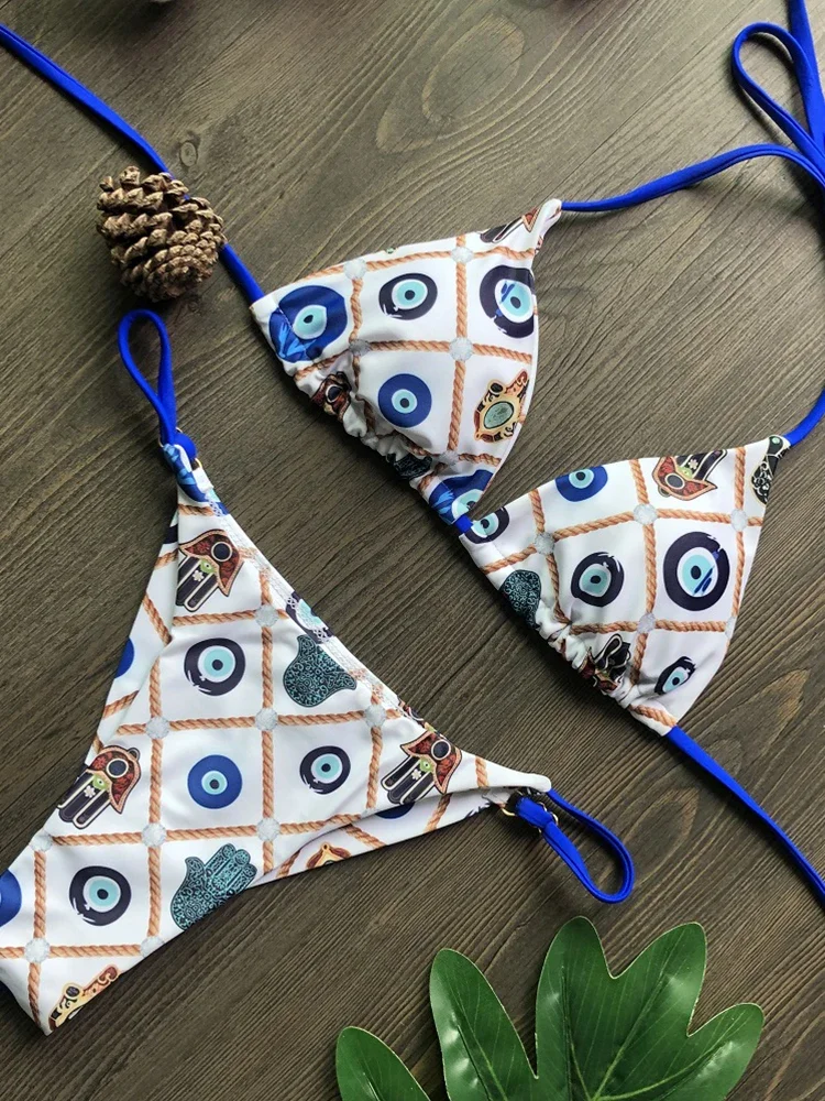 2025 Sexy Micro Bikinis Swimwear Women Swimsuit Push Up Biquini Bikini Set  Beach Wear Printed Bathing Suit Female