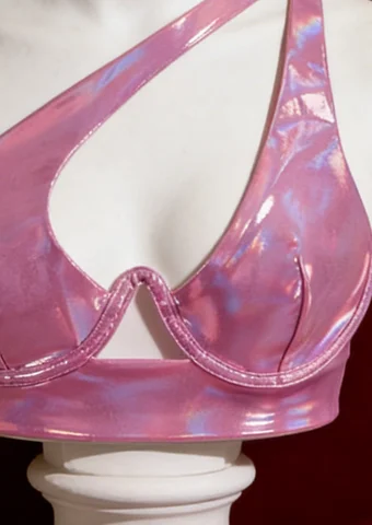 【 Fragments.SPECIAL LINK:THE MASCOT'SLITTLE GIFT.】Hot Sweet Pink Sexy Crop Top, Slim-Fit Bodycon Women's Vest
