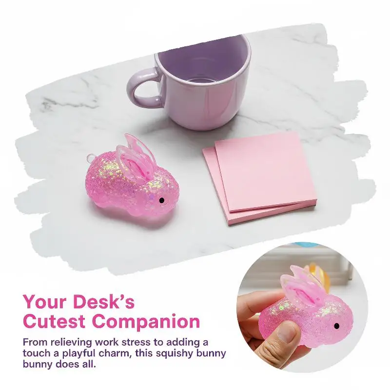 Maltose Rabbit Squeeze Toy Slow Rebound Tear Resistant Stretchable Soft Mini Fidget Toy for School Students Stress Relief Gifts