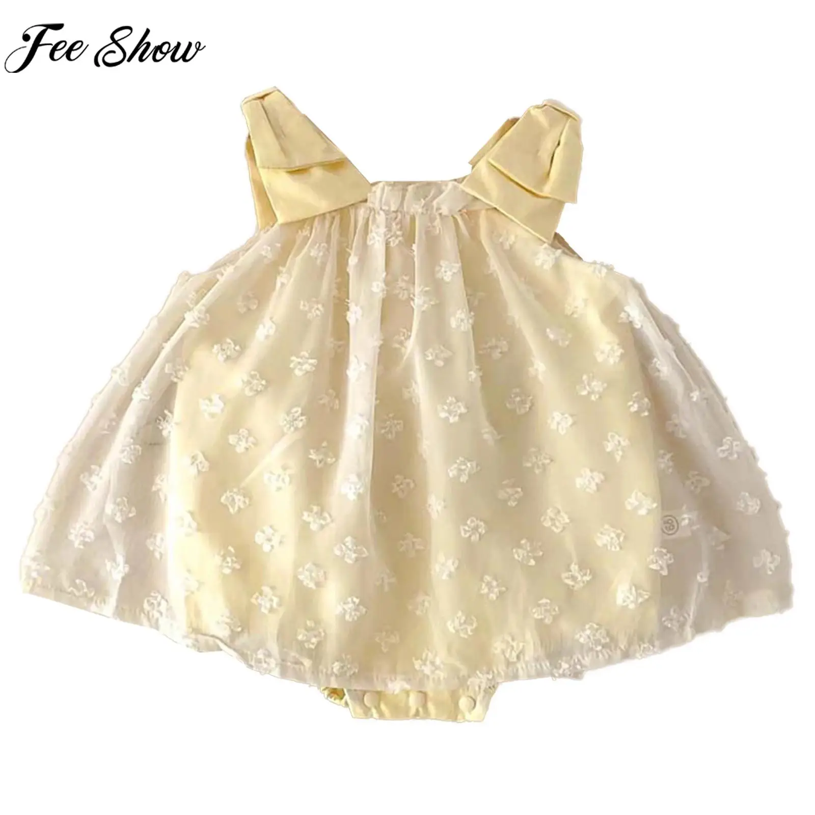 

Baby Girls Sleeveless Summer Sweet Tulle Romper Princess Dress Baptism Birthday Wedding Party Boho Photoshoot Costume Daily Wear