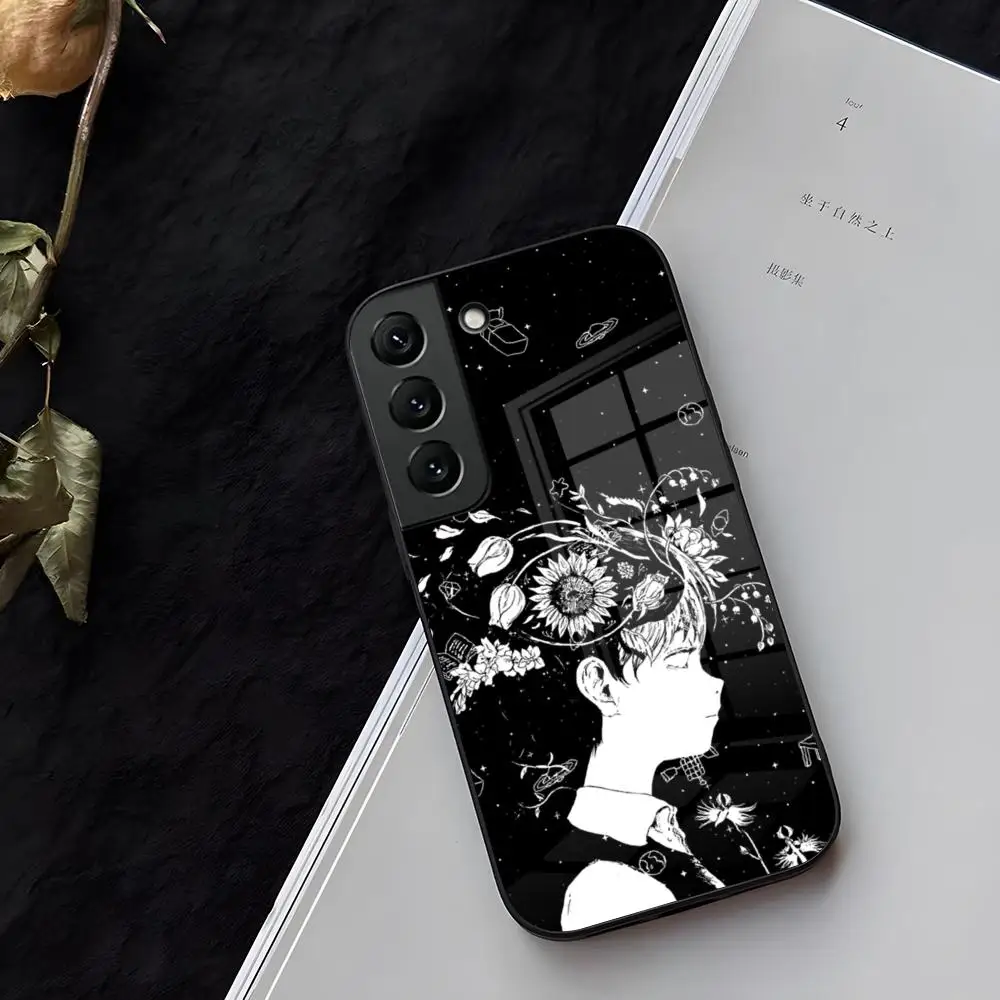 Game Omori Handyhülle aus Glas für Samsung Galaxy S21 S26 S25 S22 S20 S24 S23 Ultra Fe Plus A16 A34 A54 A24 Coque