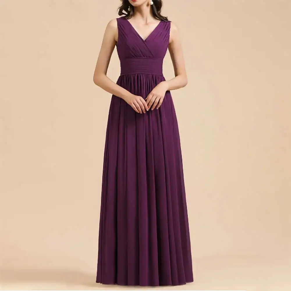 

Elegant V-Neck Pleated Lace Evening Dress with Belt for Women Prom Dress Wedding Bridesmaid's Dress Formal Cocktail Party Gowns