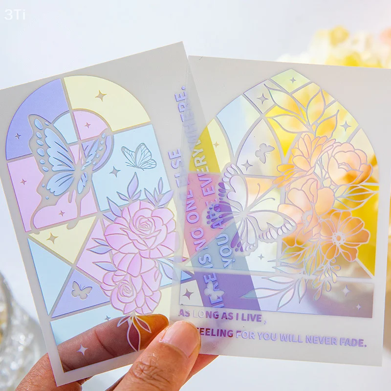 10 листов/пакет, бабочка, цветок, ПВХ, сквозная карта, украшение ветра, ручной счет, поток, конопляный фон, студенческая карта