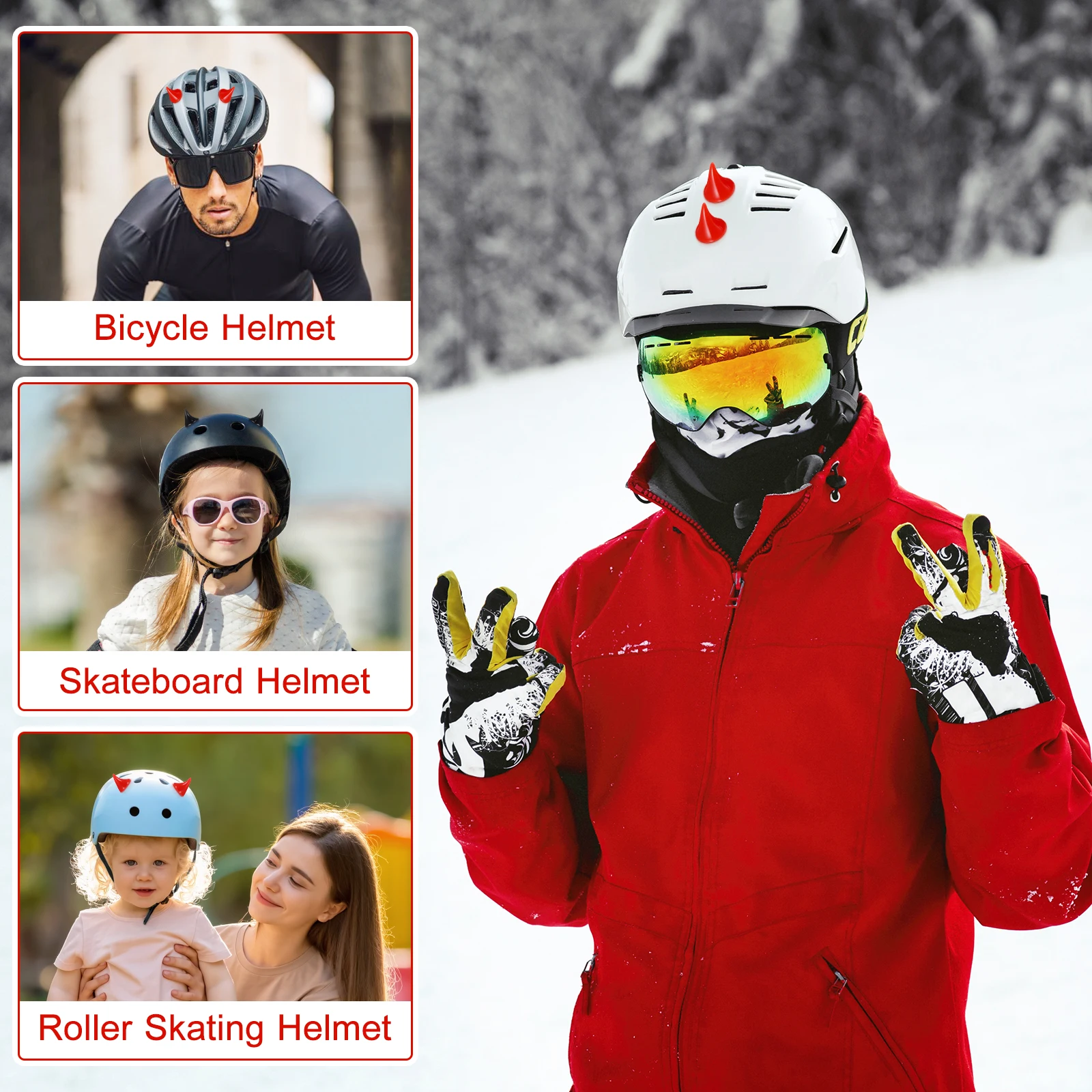 8 Pcs Horn Hard Hat Decoration Horns Decors for Motorcycle Evil Car Personality