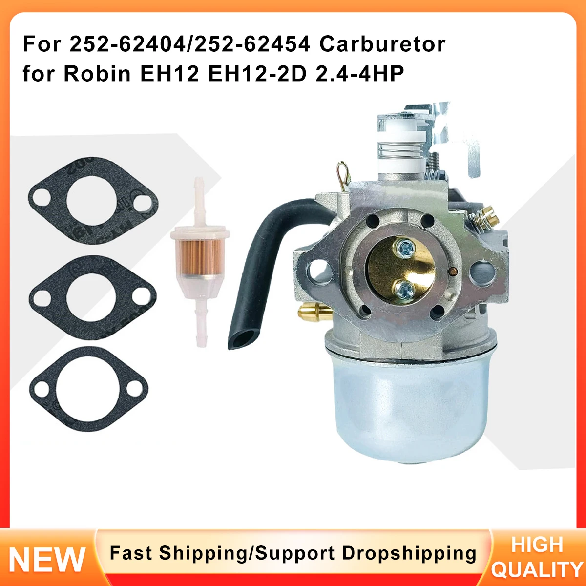 

Carburetor for Robin EH12 EH12-2D Engine (2.4-4HP), Replaces 252-62404 & 252-62454