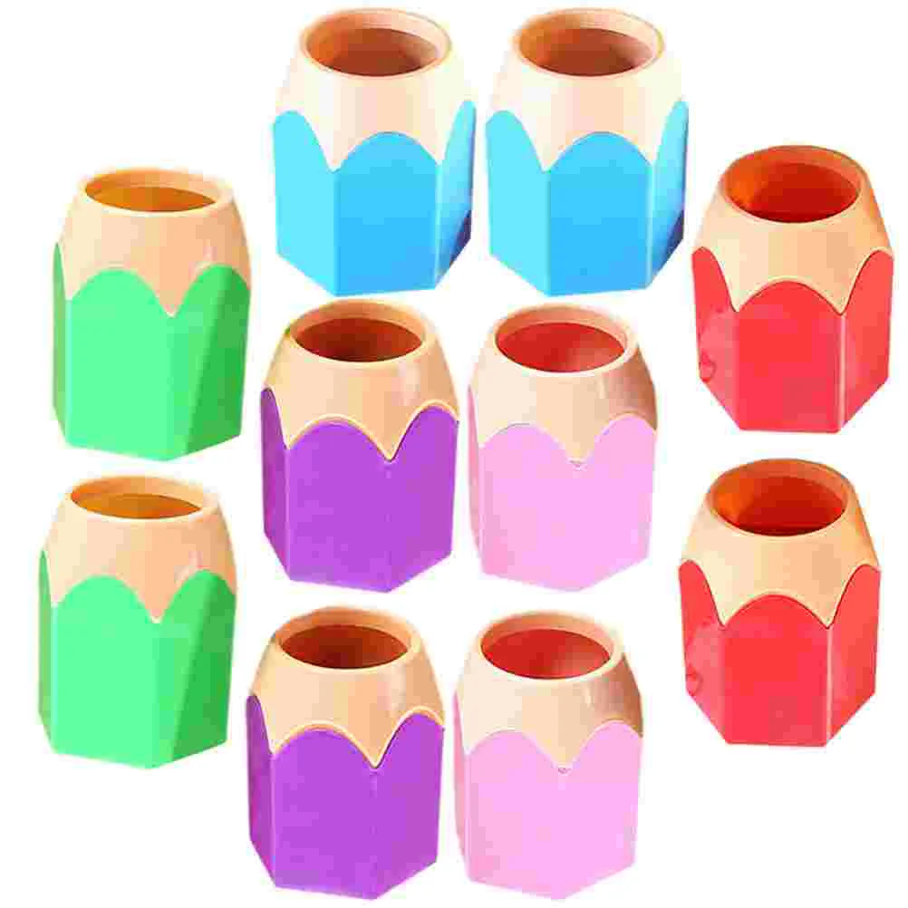 

10 Pcs Pencil Holder Shaped Container Desk Organizer Parking for Classroom Cups Color Pencils Dispenser Head Manager