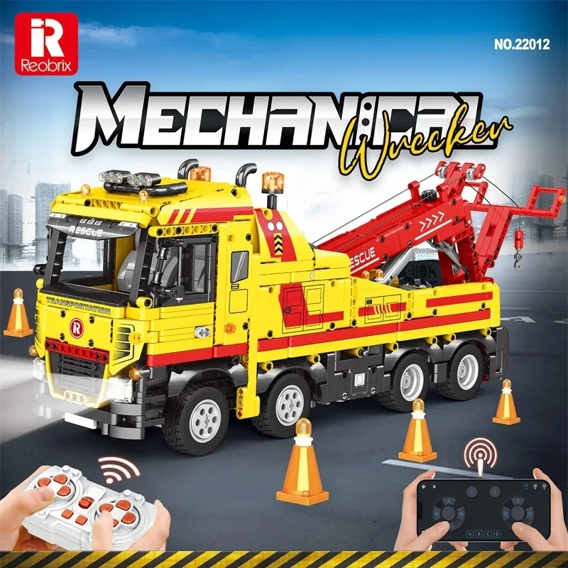 

Reobrix22012 Power Engineering Obstacle Removal Vehicle Remote Control Building Block Model High difficulty Assembly Toy