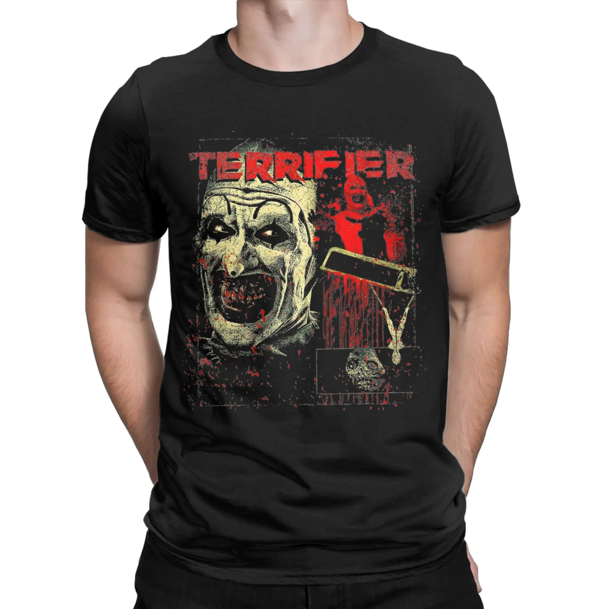 Terrifier Chilling Clown Horror Flick T-Shirt Funny Cotton Tees Round Neck Short Sleeve T Shirts Gift Idea Clothing