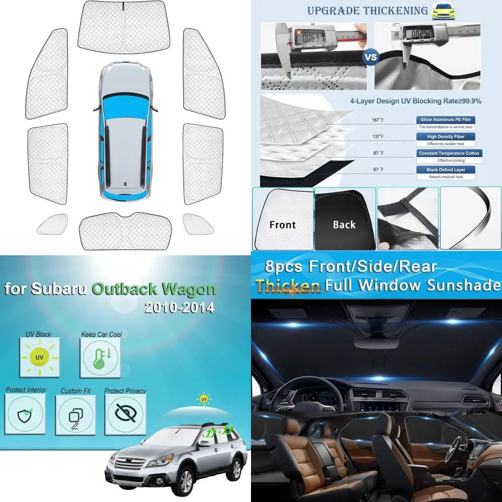 

Custom UV-Blocking Sunshades for 2010-2014 Subaru Outback Wagon, Full-Window Privacy Covers for Camping & Outdoor Use