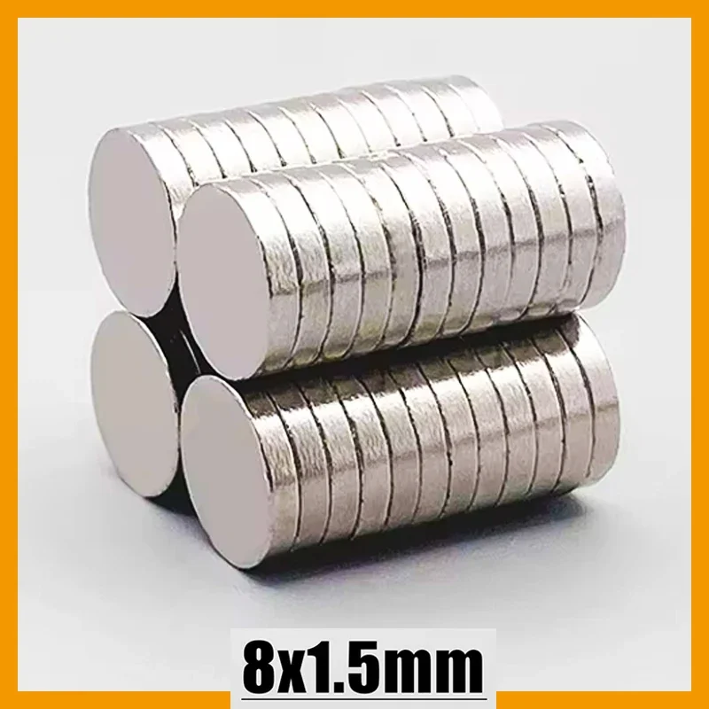 8x1.5mm 20/50/100/200/500pcs N35 Round Powerful Strong Neodymium Magnet 8mm X 1.5mm Permanent Magnetic Imanes Diy Office Craft