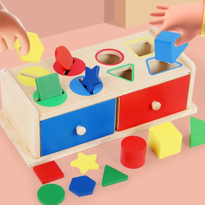 Boîte de tri de formes de couleurs en bois Montessori, jouets éducatifs d'apprentissage préscolaire, cadeaux pour enfants