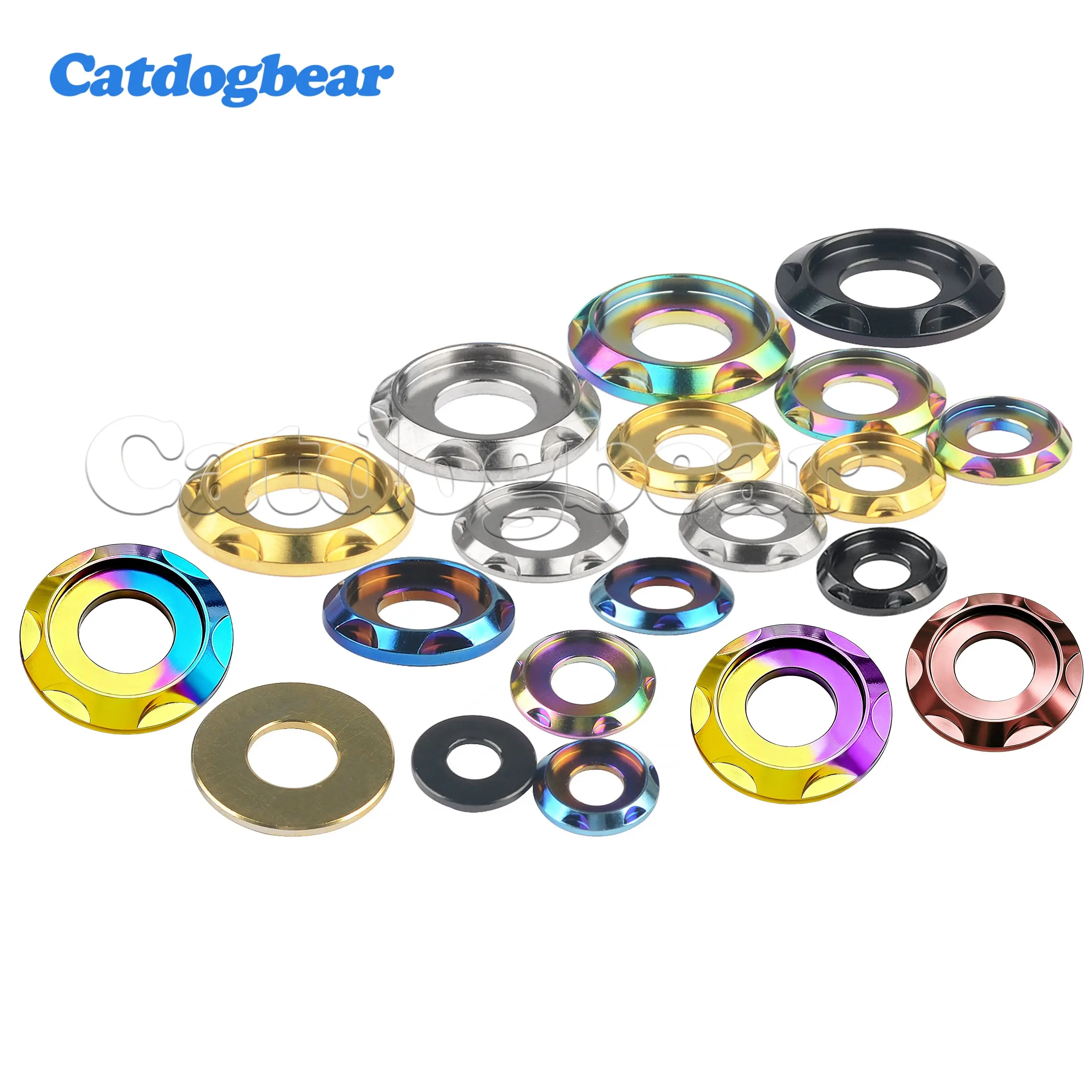 Catdogbear Titanium Washers M5 M6 M8 M10 Step Gasket for Bicycle Motor Bike