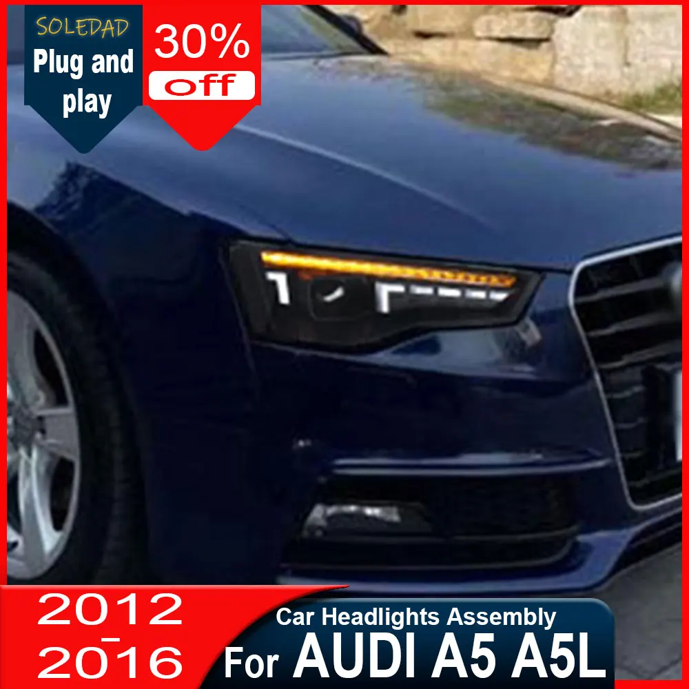 

Car Headlights For Audi A5 2013、 2014 2015 2016 LED Car Lamps Daytime Running Lights Dynamic Turn Signals Car Accessories