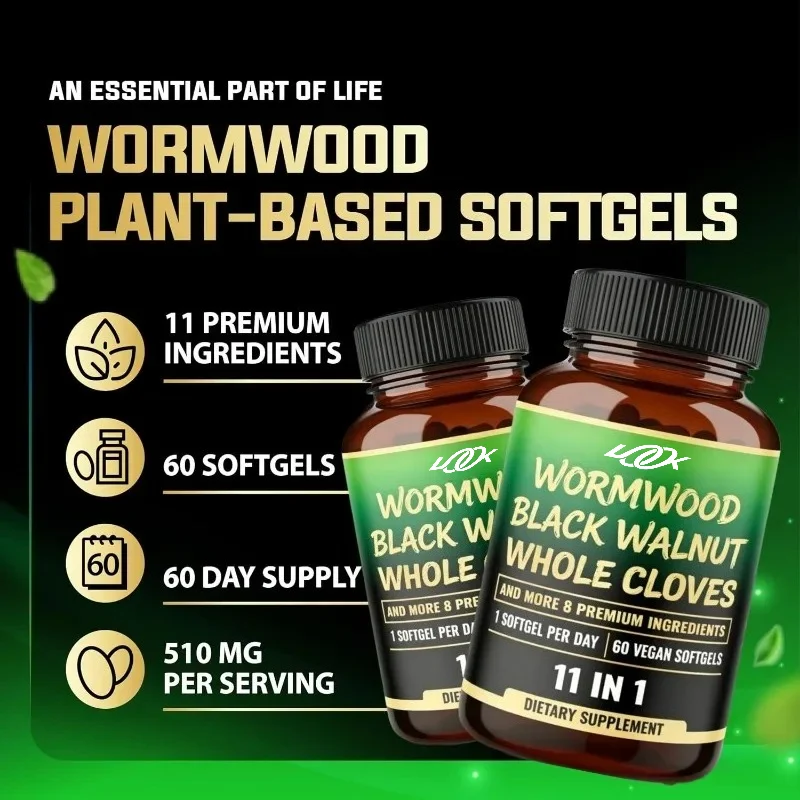 510 Milligrams Wormwood, Black Walnut, Clove, Milk Thistle, Berberine, Bitter Gourd, Turmeric, and Cinnamon 60 Capsules