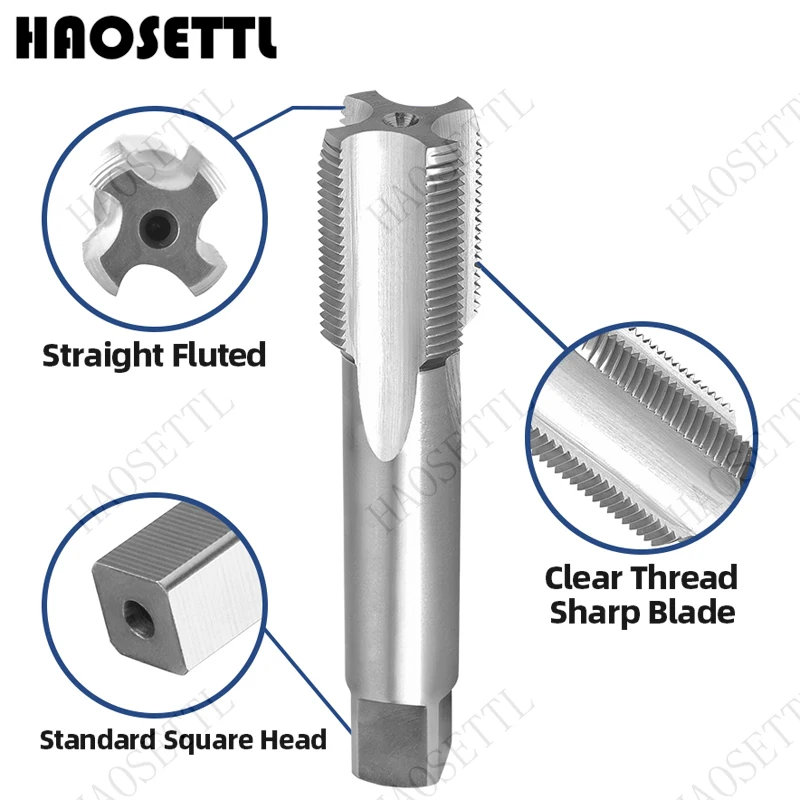 HAOSETTL M27X0.5, M27X0.75, M27X1, M27X1.25 Conjunto de torneira e matriz manual direita, torneira de rosca de máquina HSS e matriz redonda