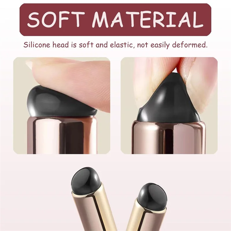 Silikonowy pędzelek do ust z osłonką, okrągła główka, pędzle do makijażu ust i korektora, wielokrotnego użytku, miękki aplikator do szminki i balsamu do ust.