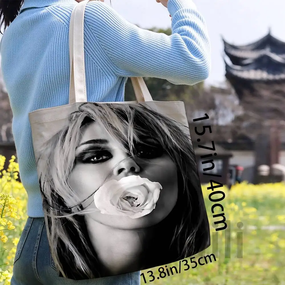B-Bass Persuades M-Miley Cyrus Linen-cotton crossbody bag suitable for students for daily shopping work commuting universal use