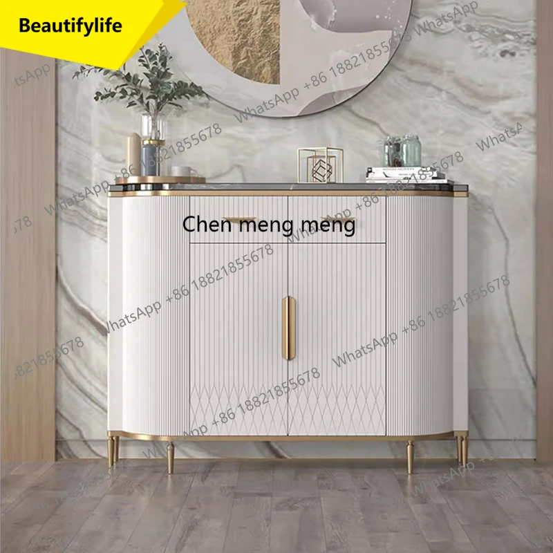 

M07 American-style entrance cabinet marble minimalist light luxury dining side cabinet living room decorative side cabinet