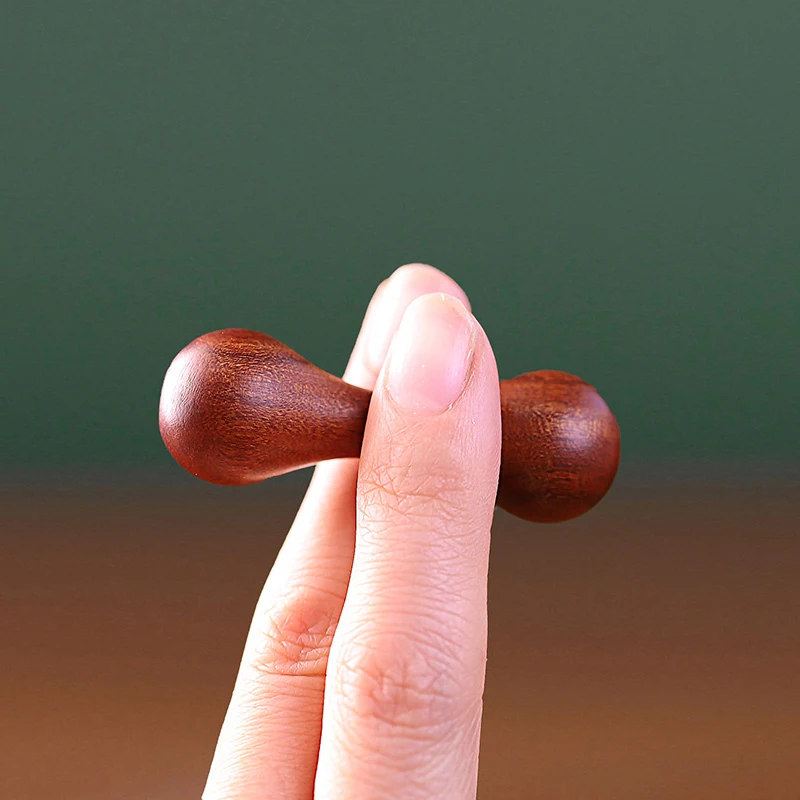 Mini Wood Knucklebone Decompression Toys Polishing Sandalwood Hand Spinner Anxiety Stress Relief Rotate Finger For Party Gift