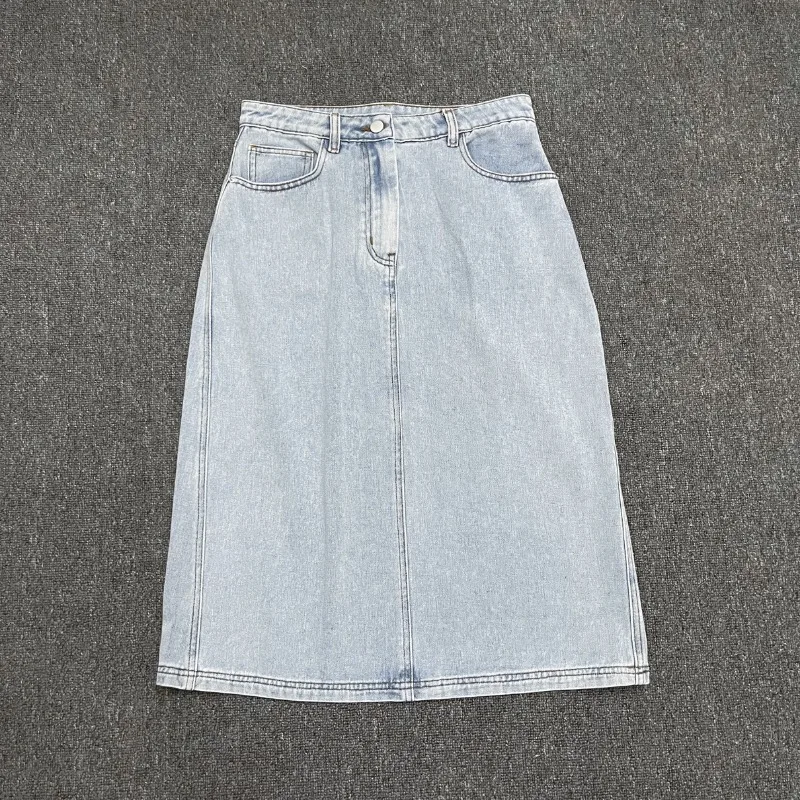 New Spring and Summer Casual Versatile High-waisted A-line Skirt Denim Skirt for Women