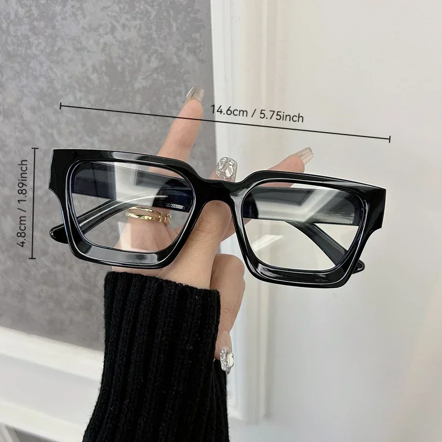 Square Black Light Frame Glasses Anti Blue Optical Eyewear